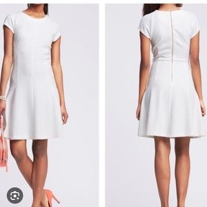 Banana Republic ivory Jacquard fit and flare dress